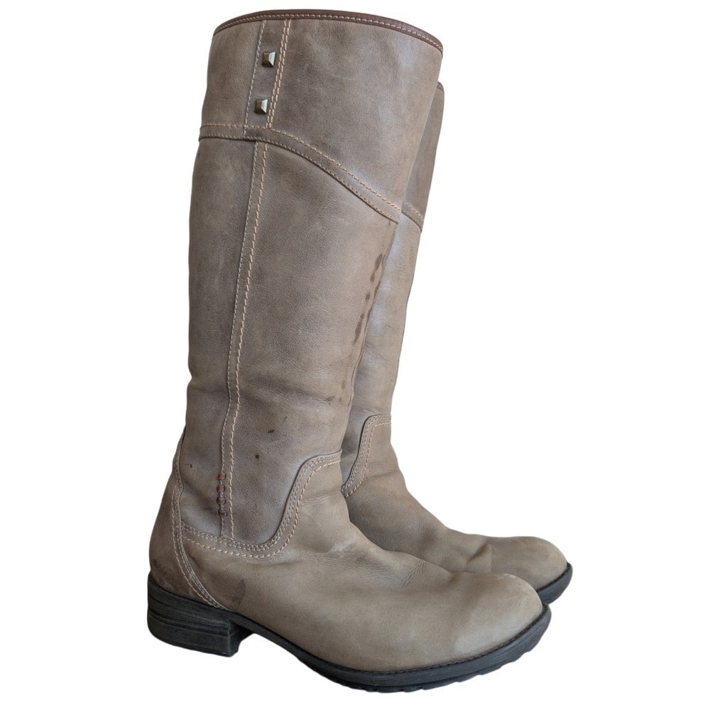 Blondo Size 9 Leather Knee High Biege Fall Lined Warm Boots‎